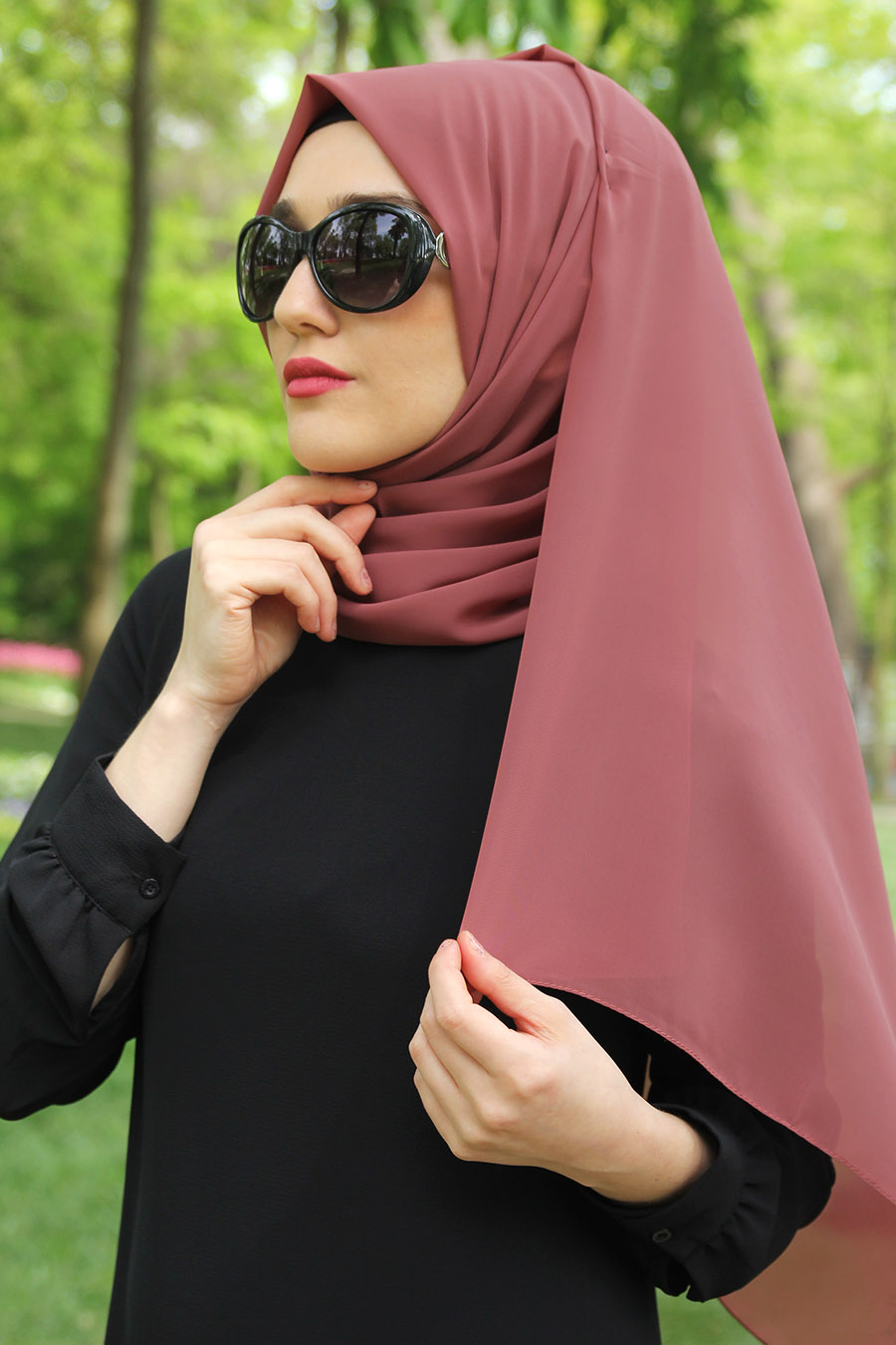 PLAIN ROSE COLOR SHAWL