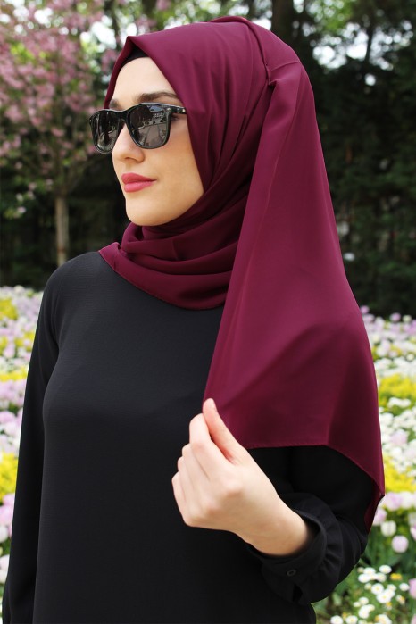 PLAIN CHERRY COLOR SHAWL
