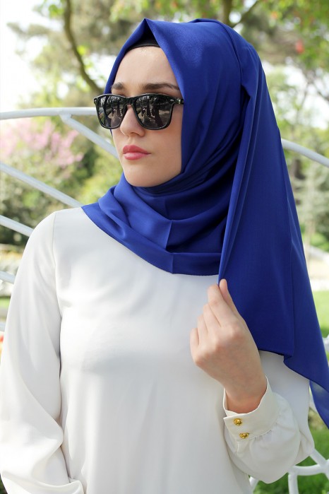 PLAIN SAX BLUE SHAWL