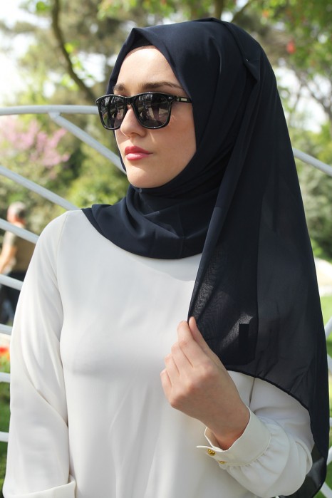 PLAIN NAVY BLUE SHAWL