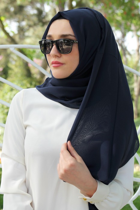 PLAIN NAVY BLUE SHAWL