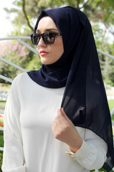 PLAIN NAVY BLUE SHAWL