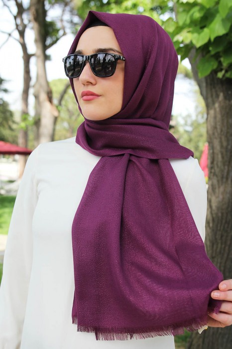 SILVERY PURPLE SHAWL