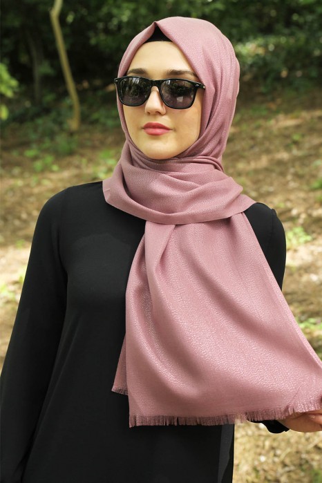 SILVERY ROSE COLOR SHAWL