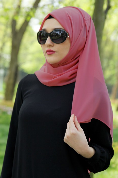 PLAIN ROSE COLOR SHAWL