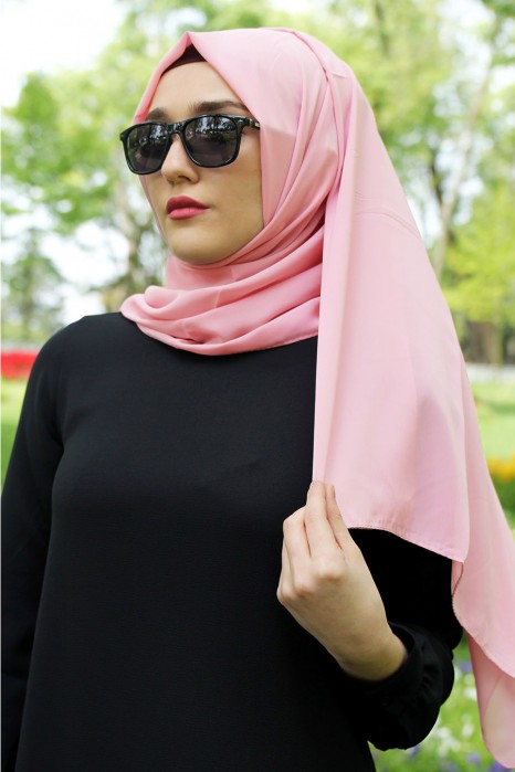 PLAIN POWDER PINK SHAWL