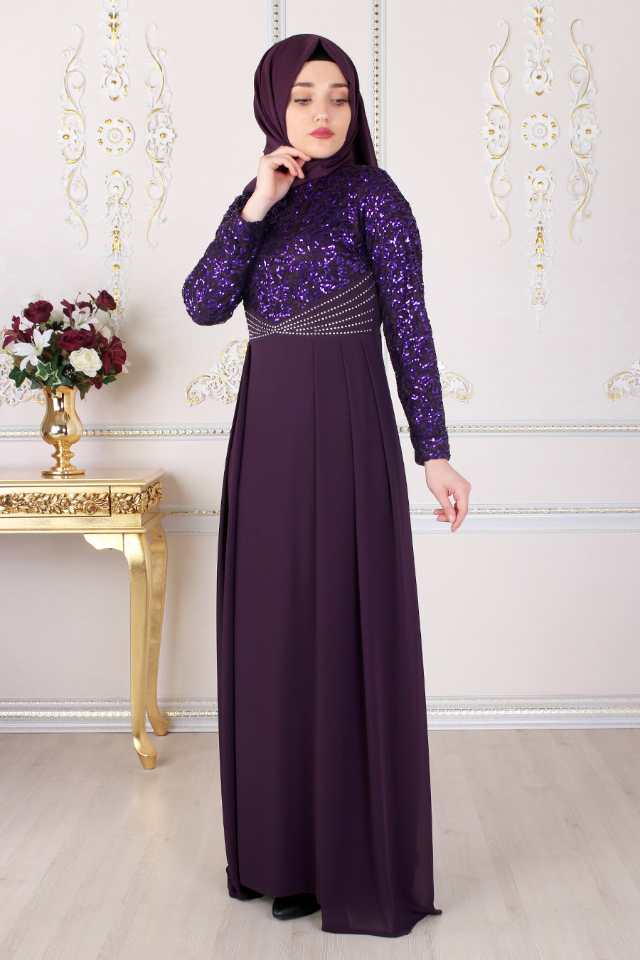 PURPLE EVENING DRESS