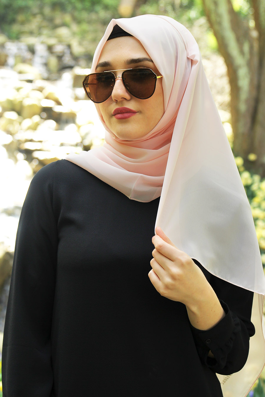 PLAIN SALMON SHAWL