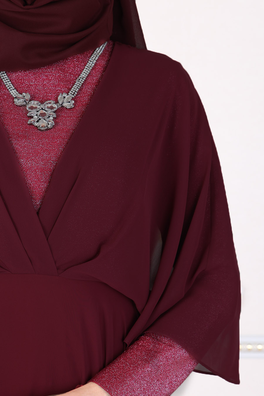 CLARET RED EVENING DRESS