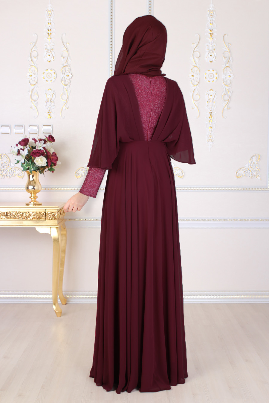 CLARET RED EVENING DRESS