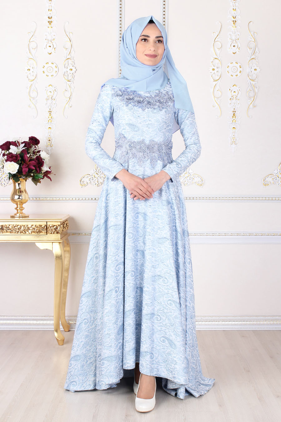 ice blue evening gowns