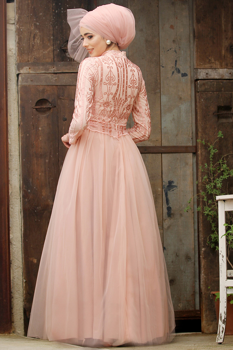 POWDER PINK EVENING DRESS