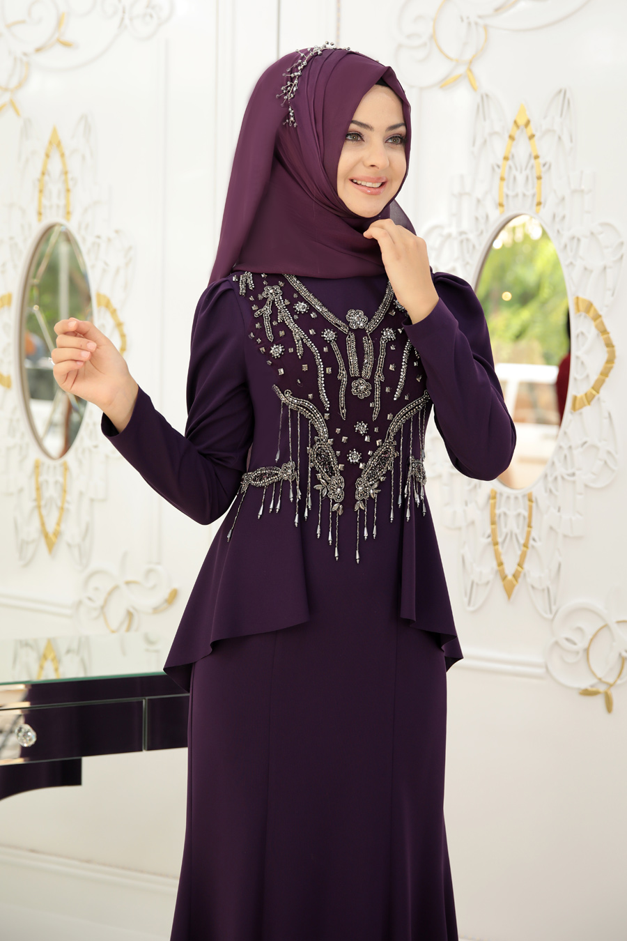 PURPLE EVENING DRESS