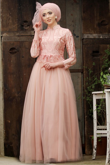 POWDER PINK EVENING DRESS