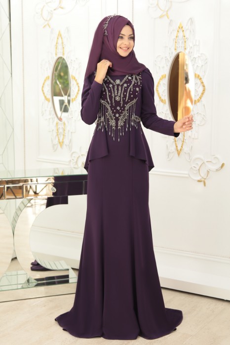 PURPLE EVENING DRESS