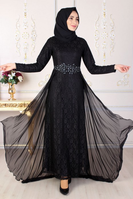 BLACK EVENING DRESS