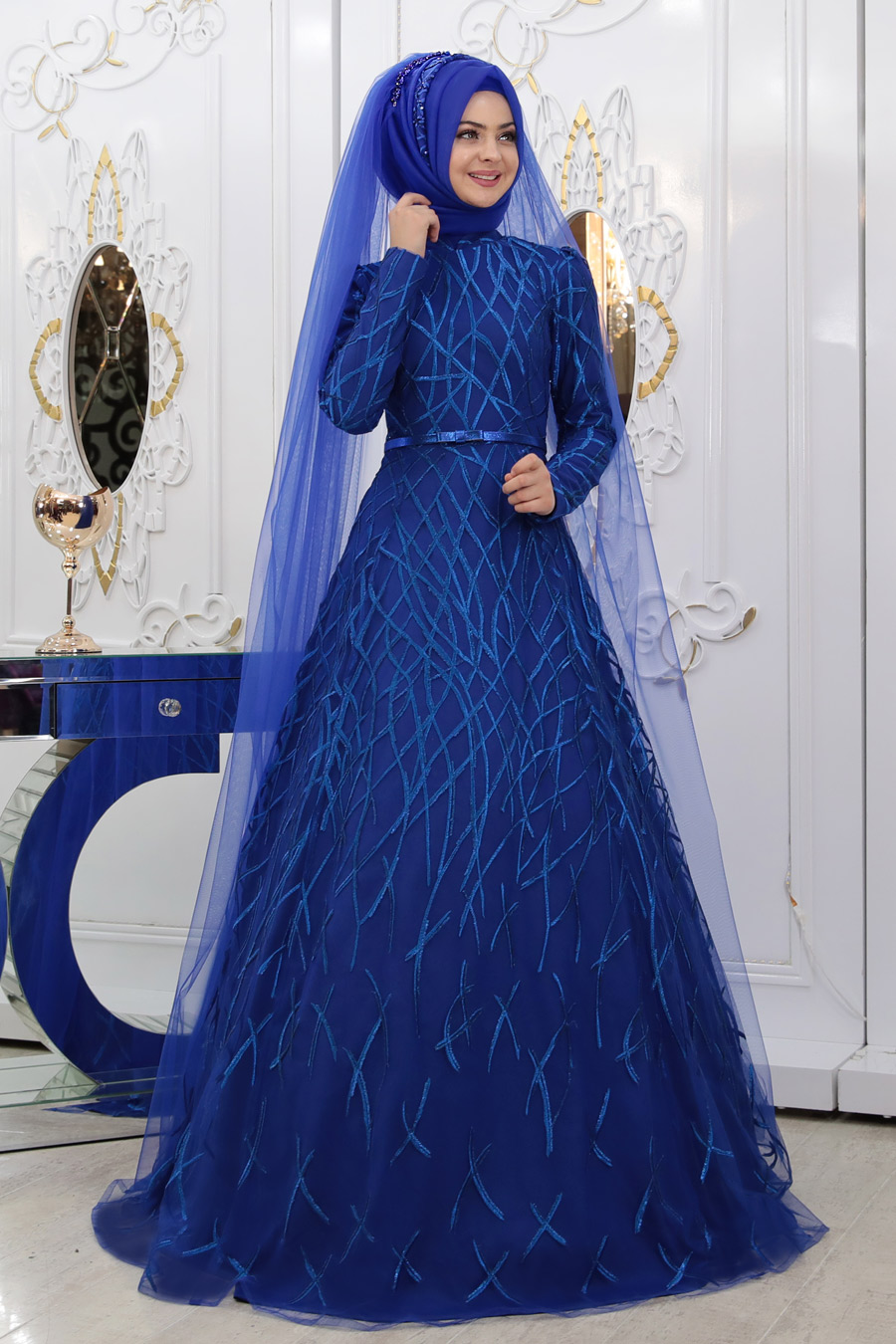 Sax Blue Evening Dress