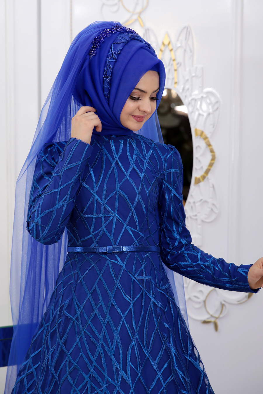 Sax Blue Evening Dress