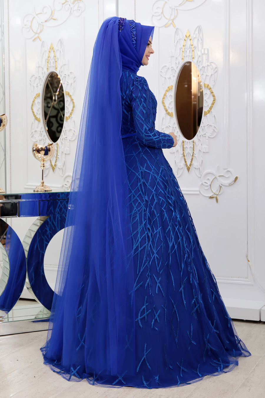 Sax Blue Evening Dress