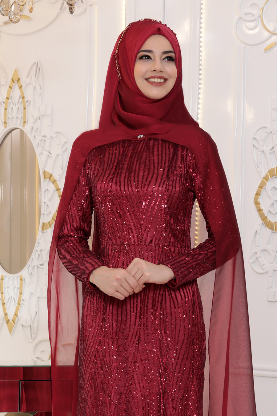 Claret Red Evening Dress