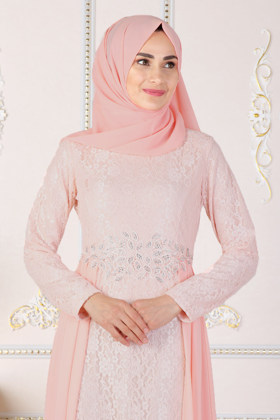 SALMON EVENING DRESS SALMON EVENING DRESS