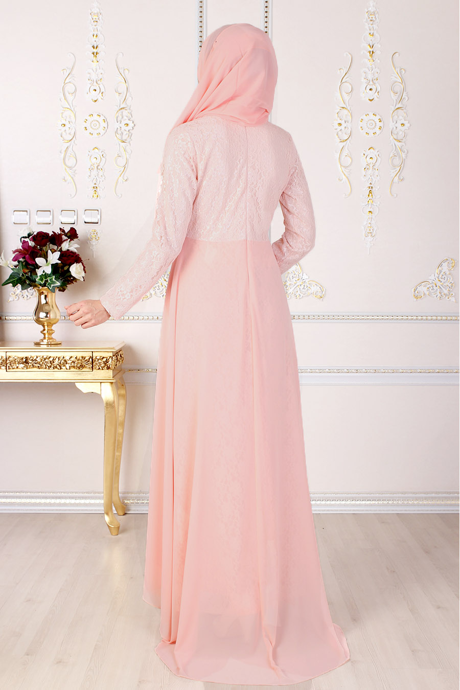 SALMON EVENING DRESS SALMON EVENING DRESS