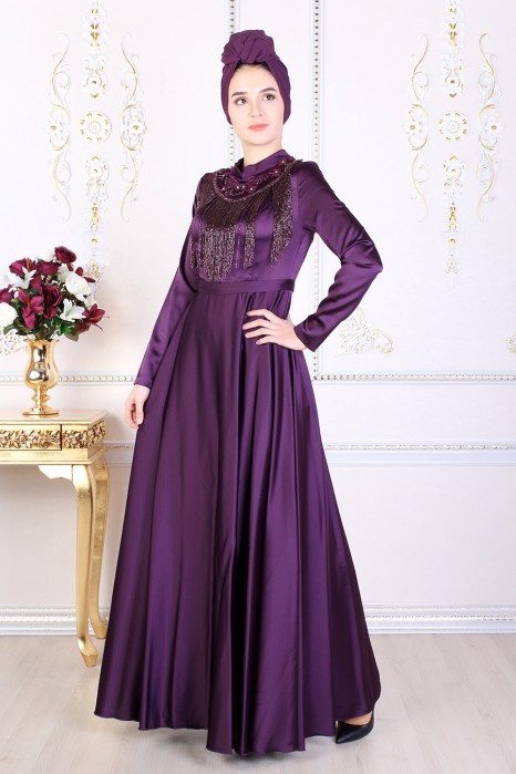 PURPLE EVENING DRESS
