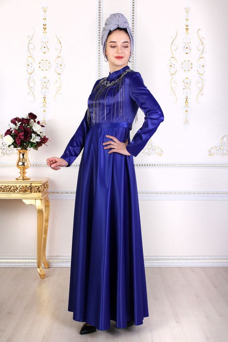 SAX BLUE EVENING DRESS