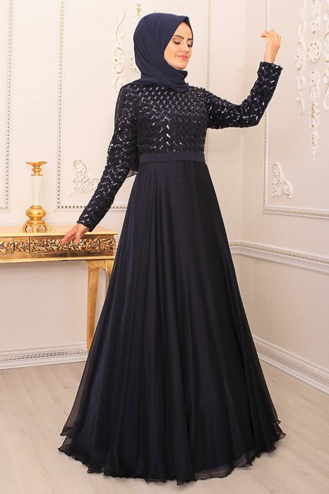 NAVY BLUE EVENING DRES