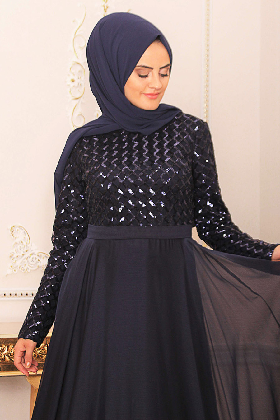 NAVY BLUE EVENING DRES