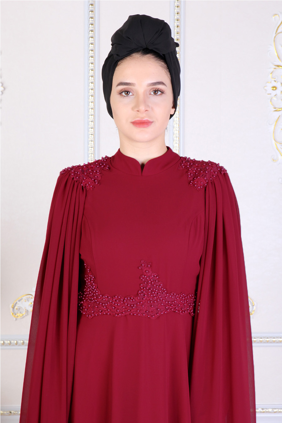 CLARET RED EVENING DRESS