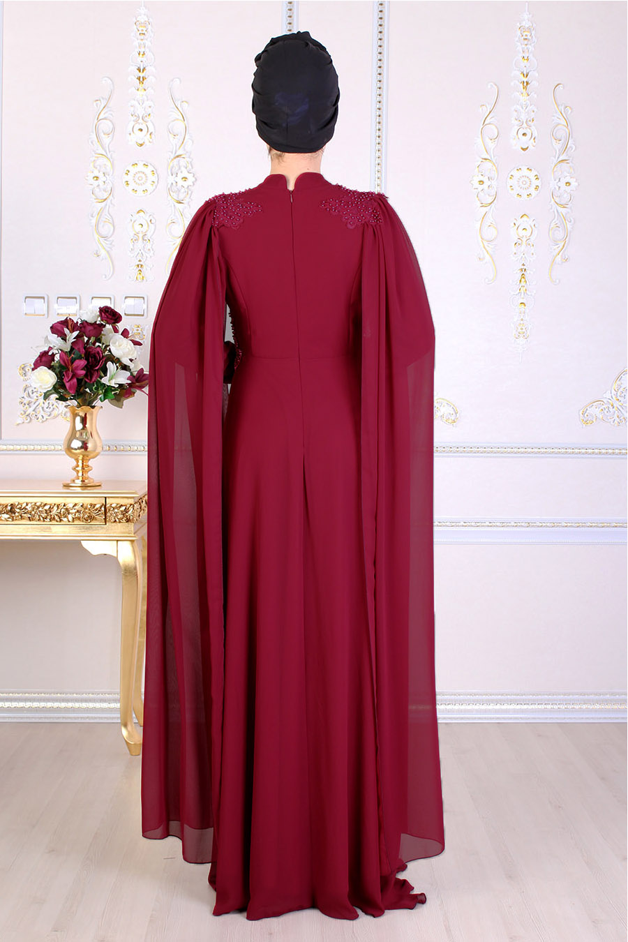 CLARET RED EVENING DRESS