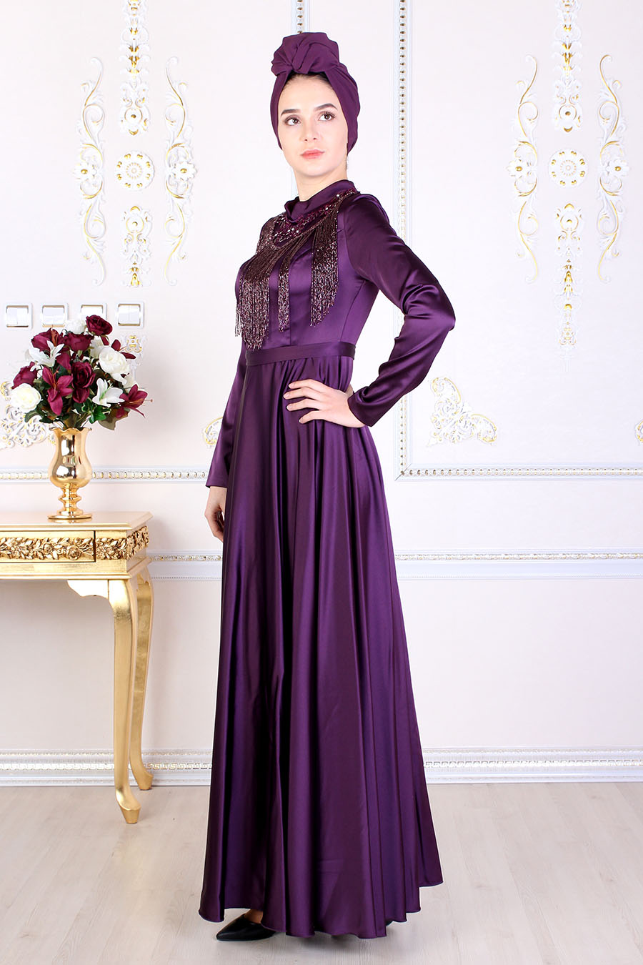 PURPLE EVENING DRESS