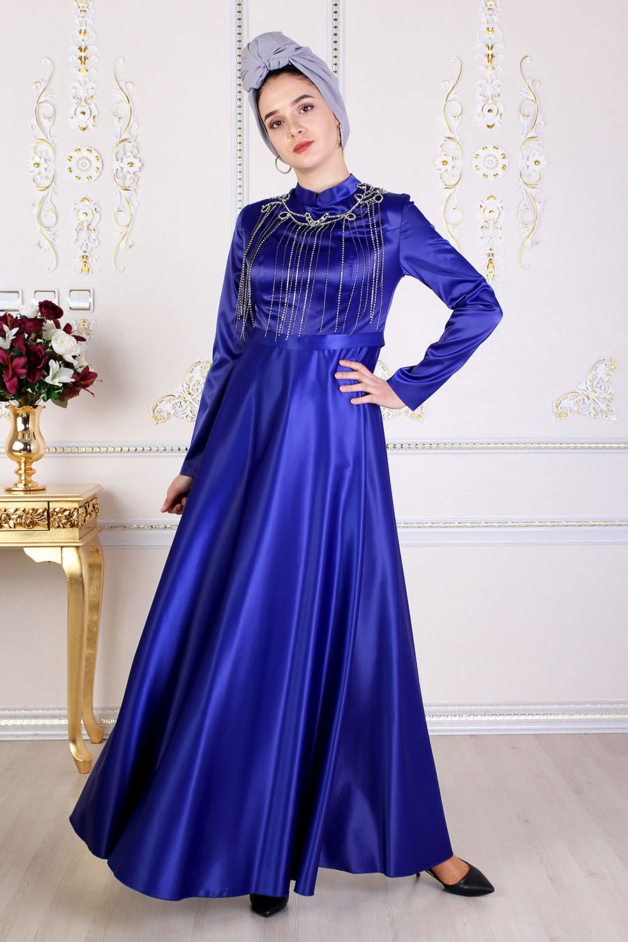 SAX BLUE EVENING DRESS