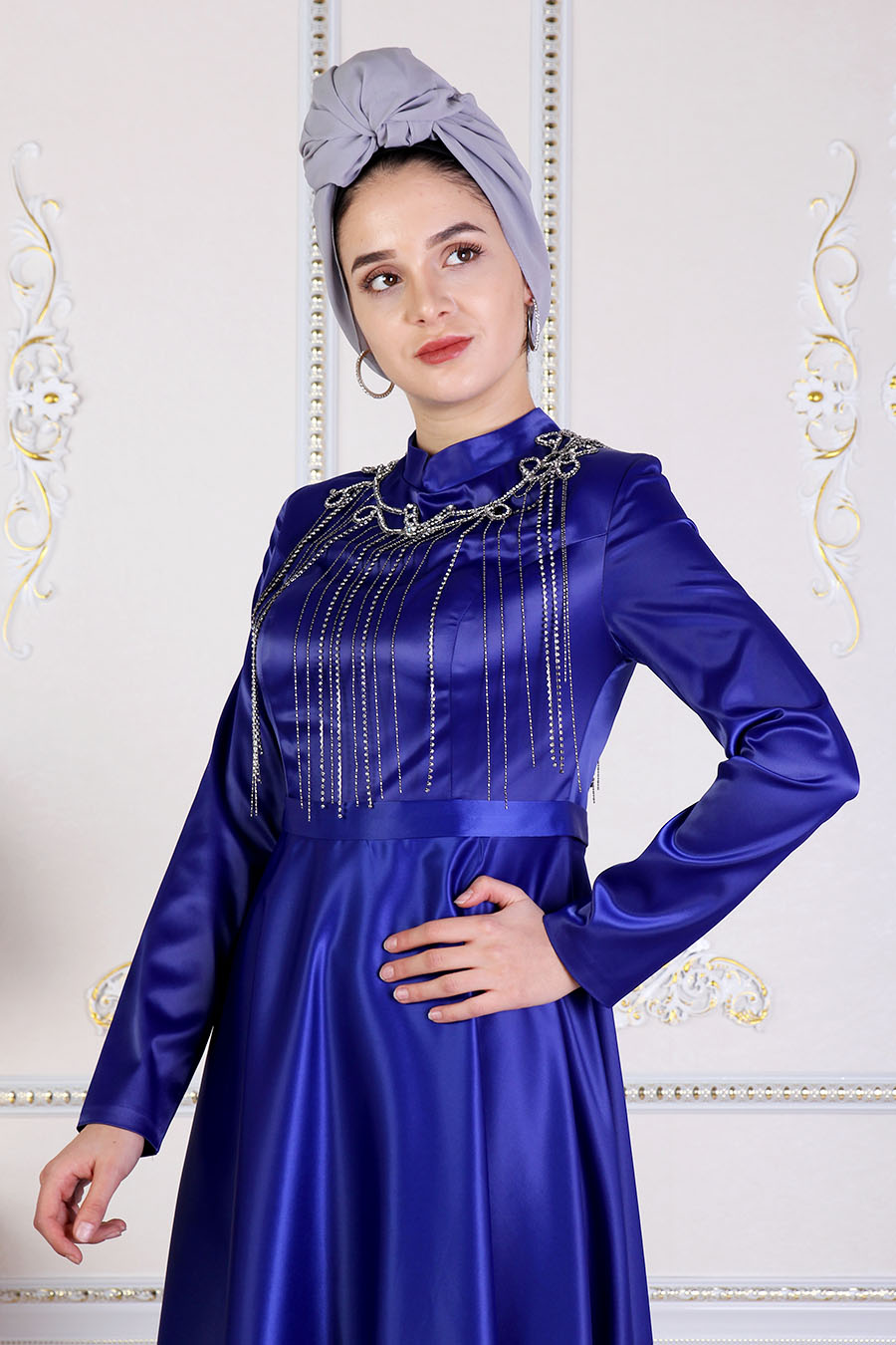 SAX BLUE EVENING DRESS