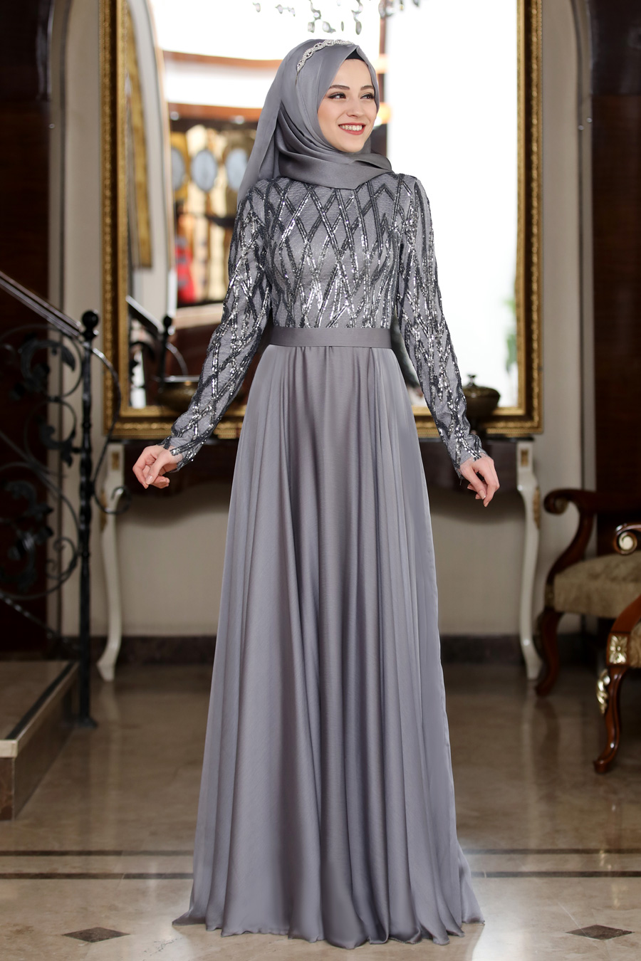 Grey Evening Dress