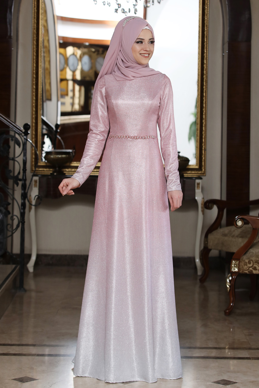 POWDER PINK EVENING DRESS