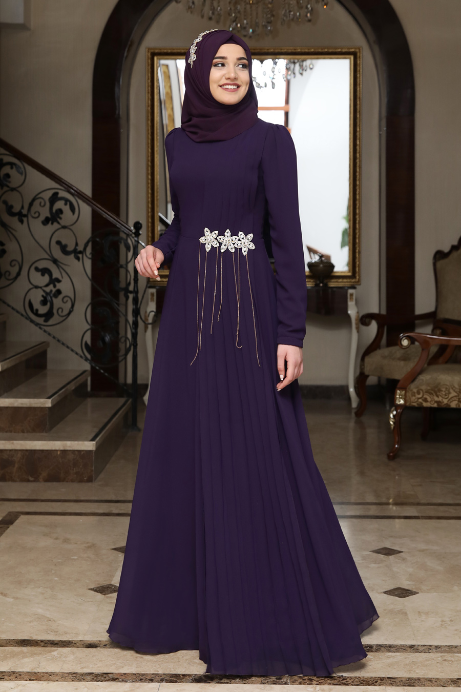 PURPLE EVENING DRESS