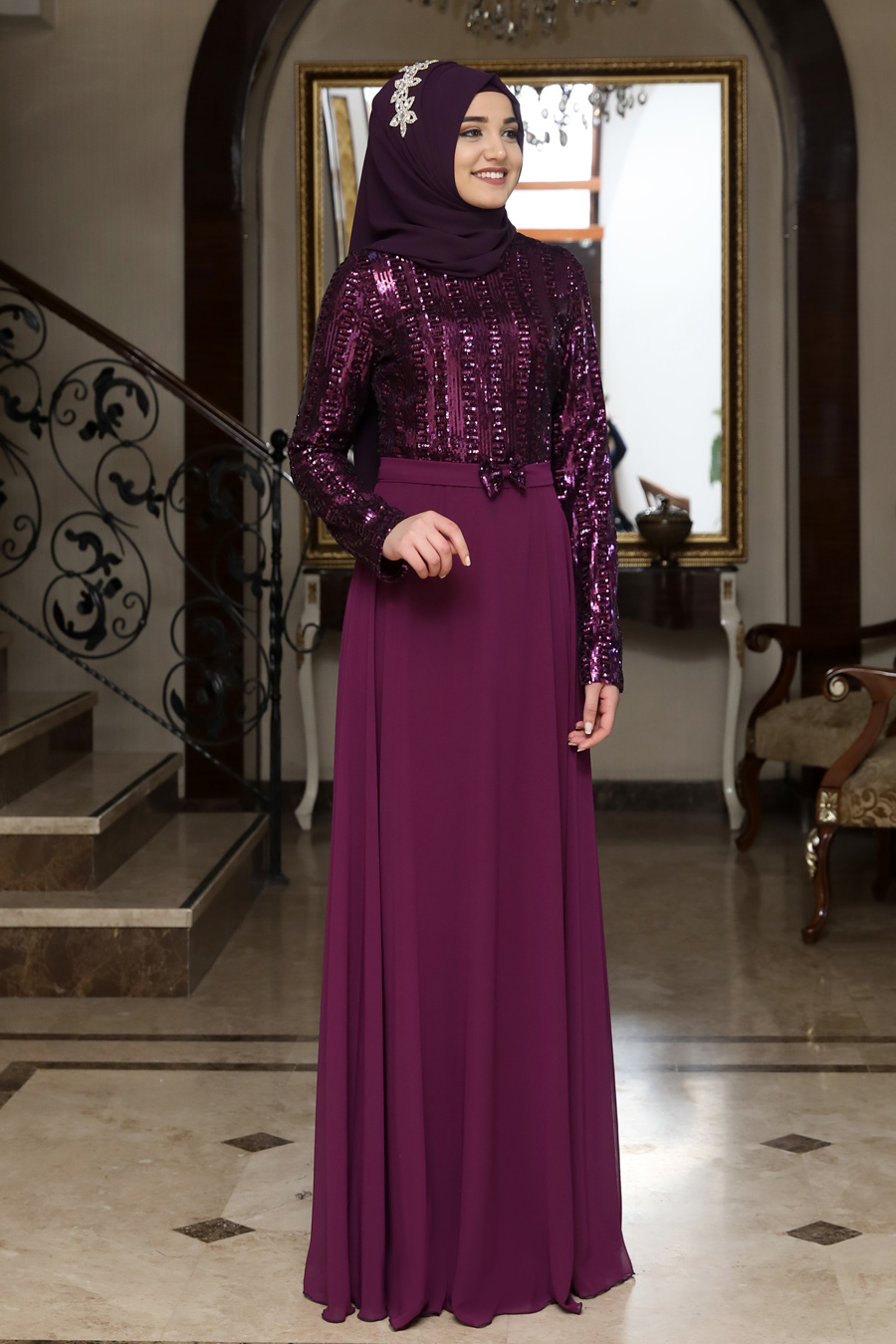 FUCHSIA EVENING DRESS