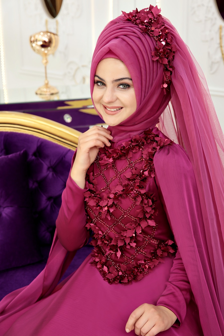 FUCHSIA EVENING DRESS