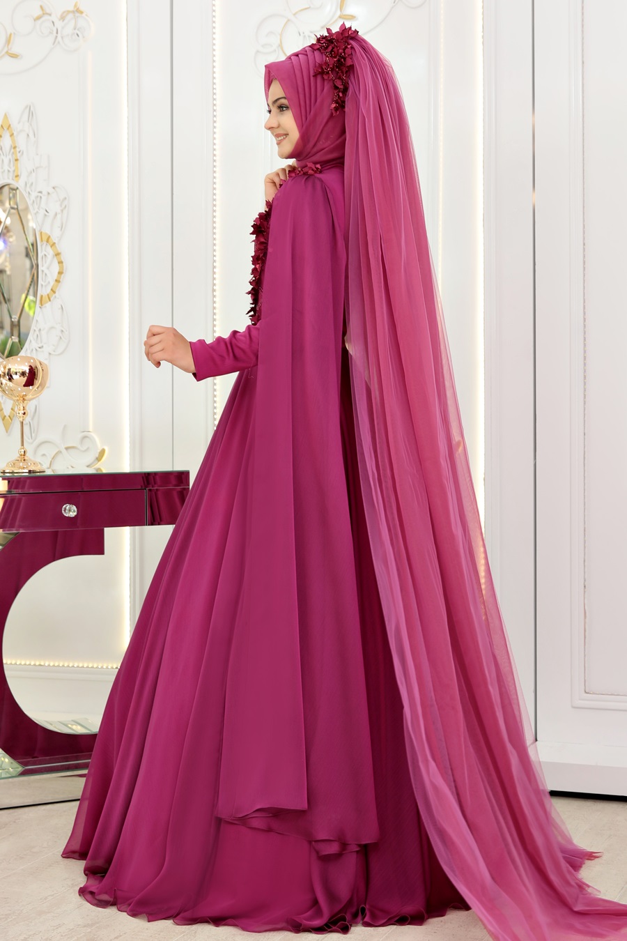 FUCHSIA EVENING DRESS