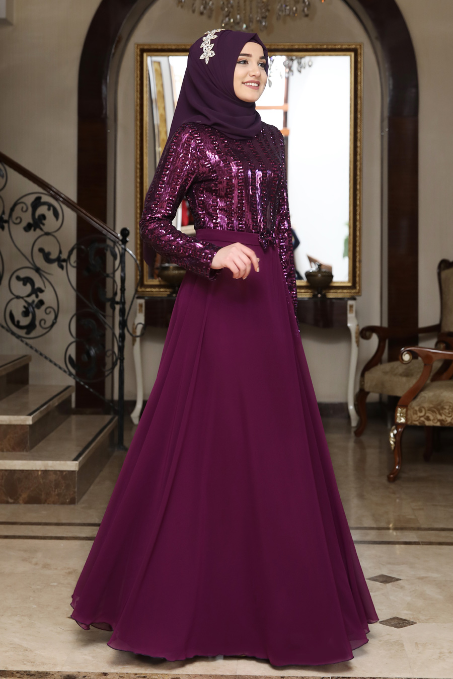 FUCHSIA EVENING DRESS