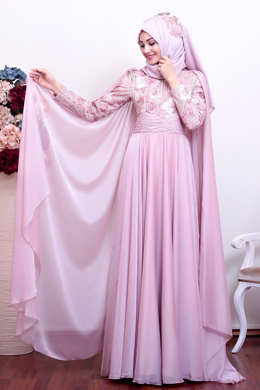 Powder Pink Evening Dress