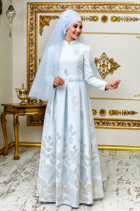 ICE BLUE EVENING DRESS