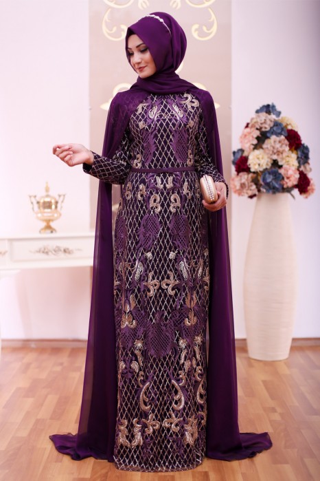 PURPLE EVENING DRESS