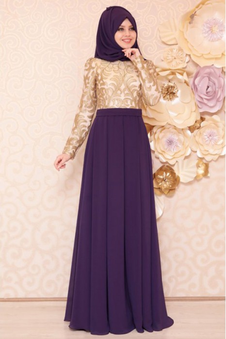 PURPLE EVENING DRESS