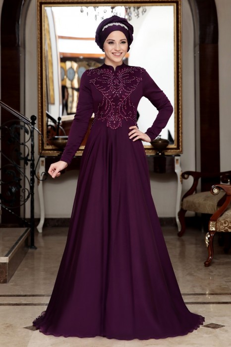PURPLE EVENING DRESS