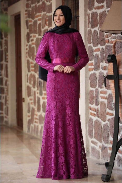 FUCHSIA EVENING DRESS