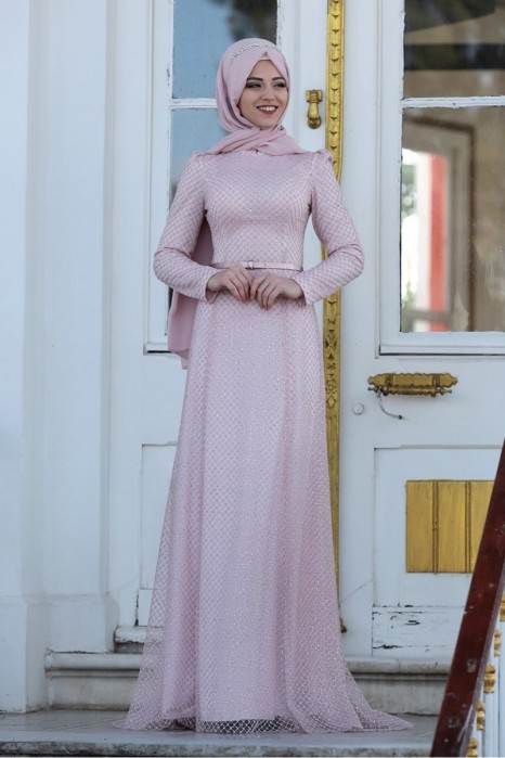 POWDER PINK EVENING DRESS
