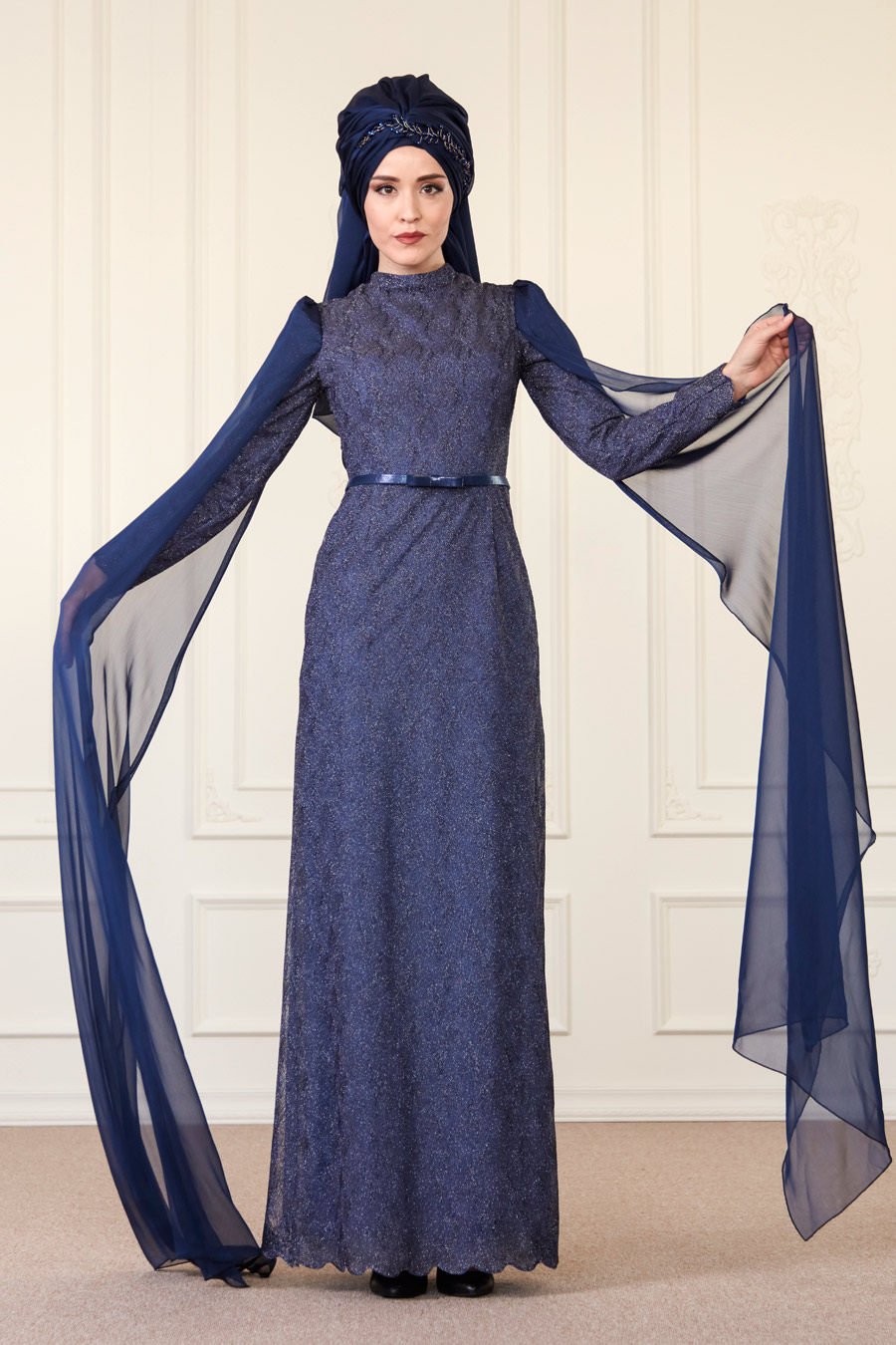 NAVY BLUE EVENING DRESS